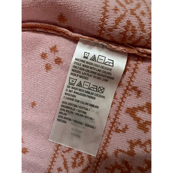 Isaac Mizrahi True Denim Jacquard Sweater BLUSH NWOT SIZE M - Picture 7 of 7